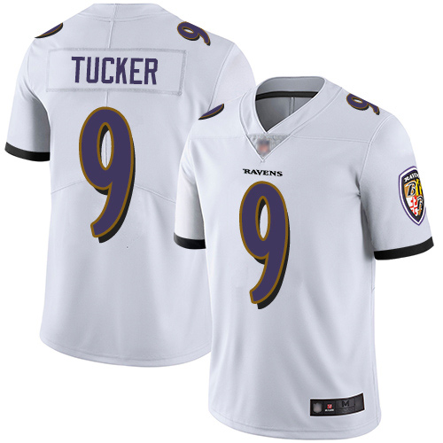 Baltimore Ravens Limited White Men Justin Tucker Road Jersey NFL Football #9 Vapor Untouchable
